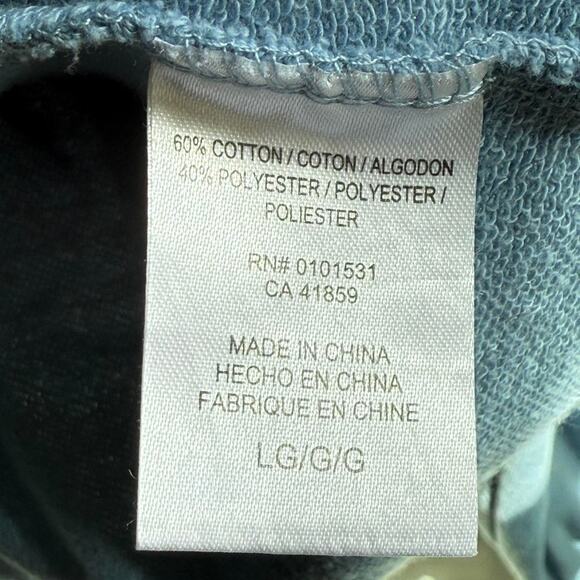 Dodge Charger Cropped Sweatshirt Blue Raw Hem Graphic Women’s L - Picture 4 of 5